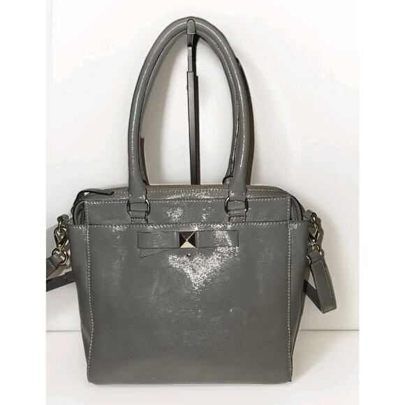 Kate Spade New York Beacon Court Jeanne Leather Gray Handbag Satchel 10x9 - Picture 3 of 15